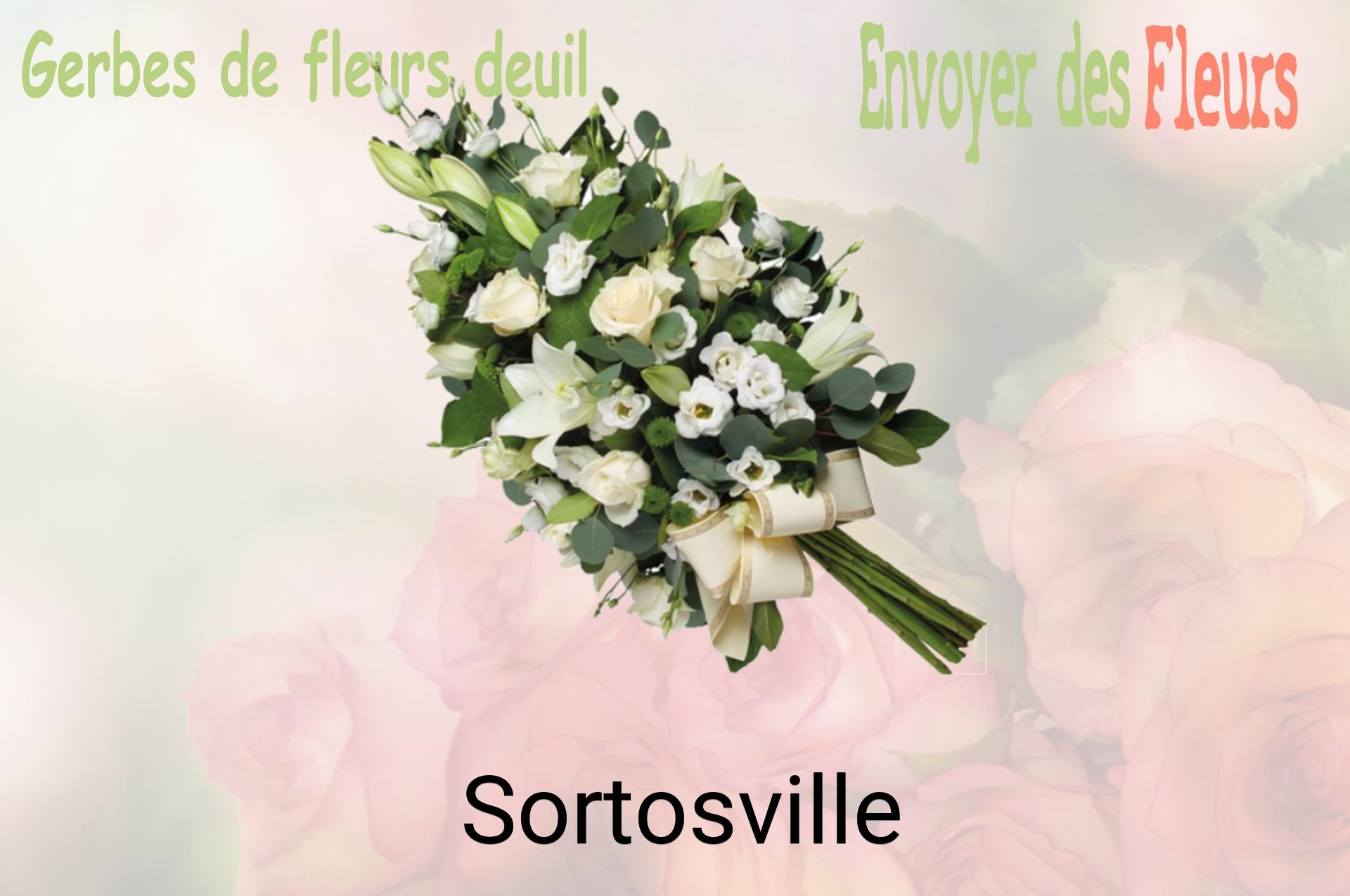Gerbe de fleurs de deuil livrée à Sortosville